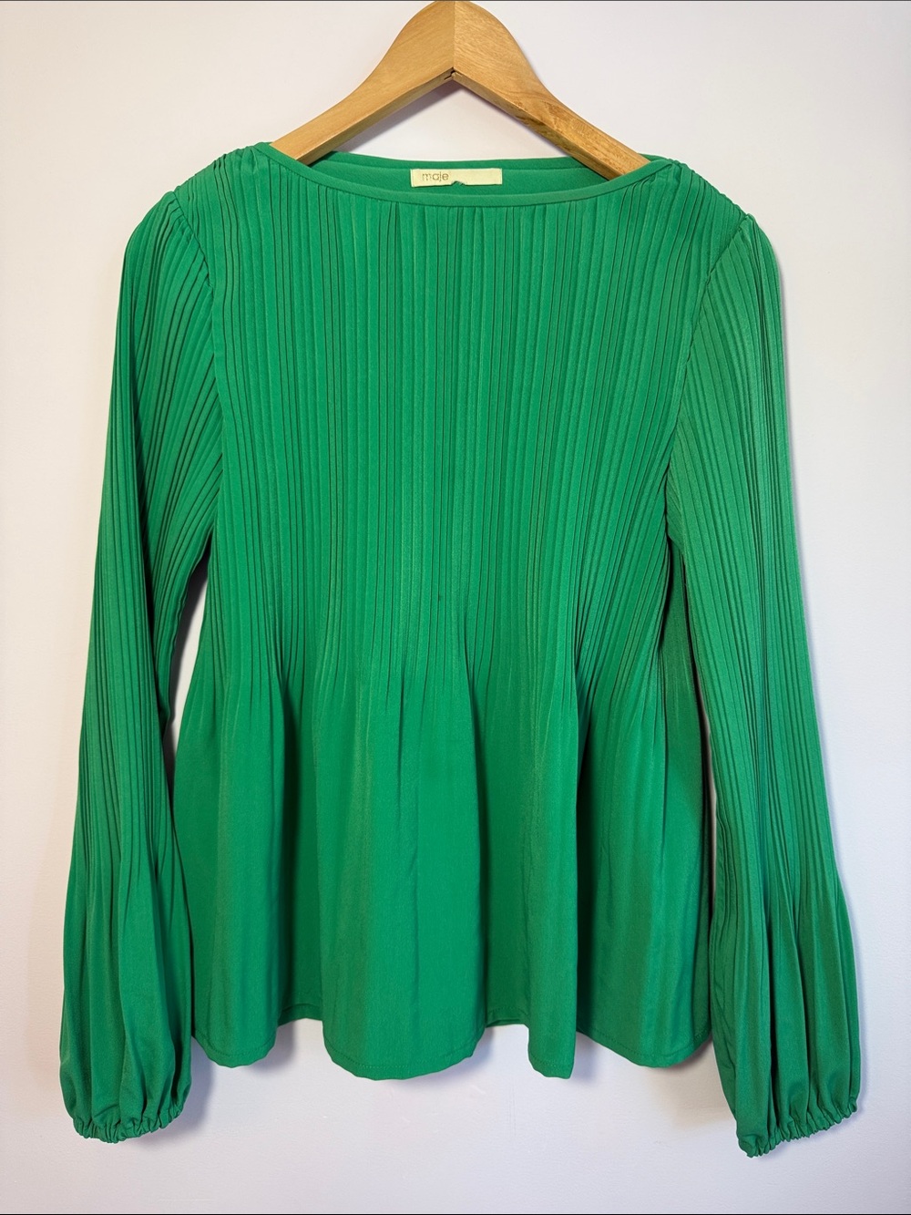 Maje long sleeve green blouse